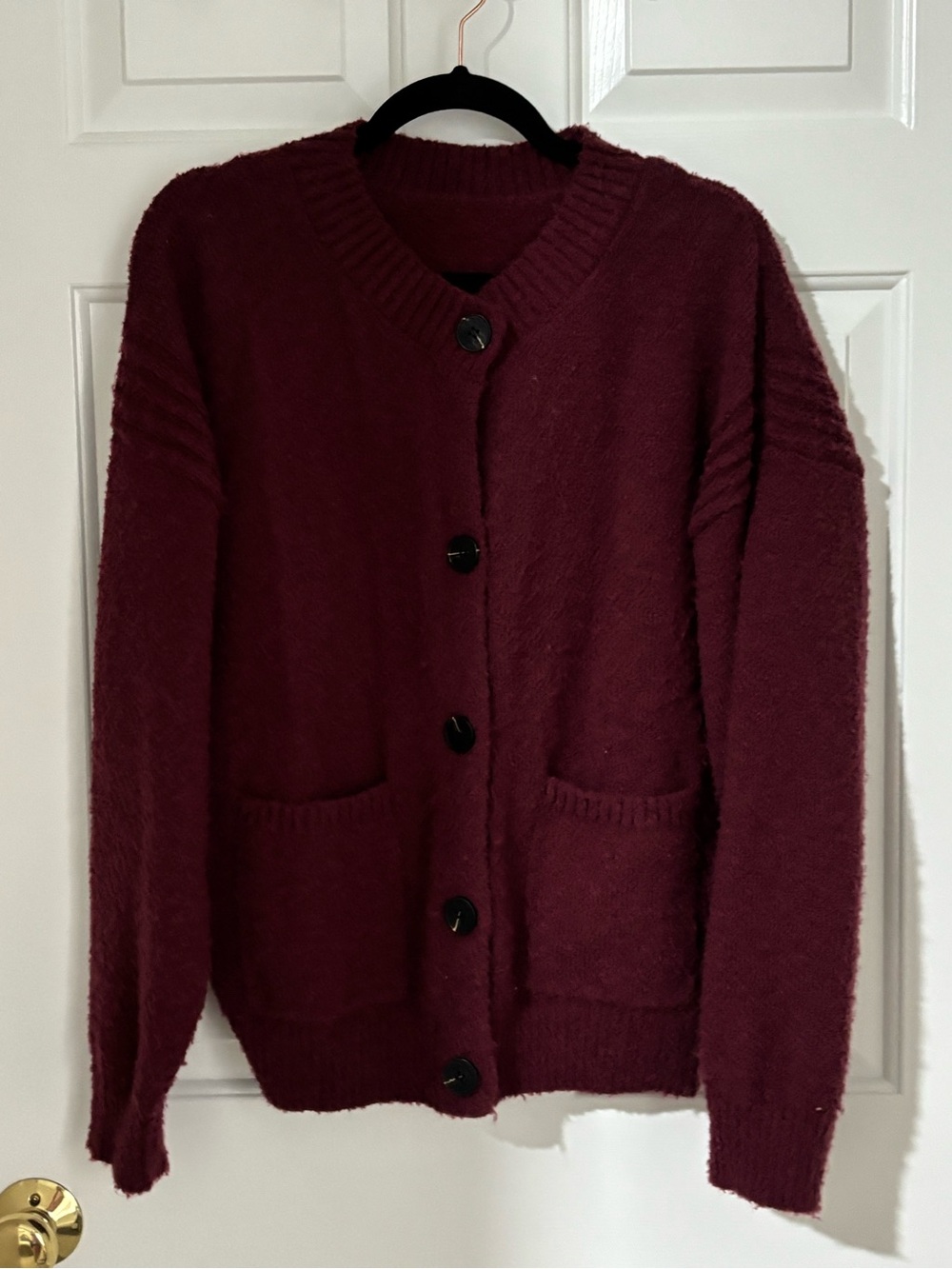 Women's Cozy Button-Front Cardigan Sweater - Burgundy